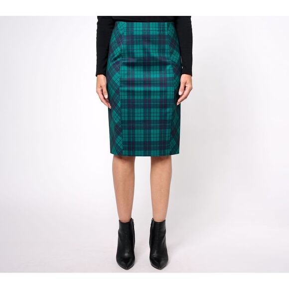 Susan Graver Dresses & Skirts - Susan Graver Women's Skirt Sz XL Printed Ponte Knit Pull-On Pencil Green A623767